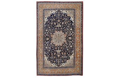 Lot 38 - AN EXTREMELY FINE PART SILK NAIN SMALL CARPET,...