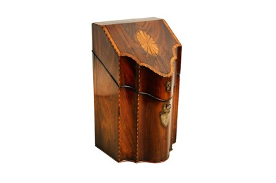 Lot 368 - A George III mahogany and inlaid serpentine...