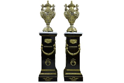 Lot 152A - A VERY LARGE PAIR OF SILVERED AND GILT METAL...