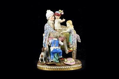 Lot 114 - A Meissen figural group of figures 'The Good...