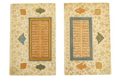 Lot 36 - TWO MURAQQA' FOLIOS OF POETRY
