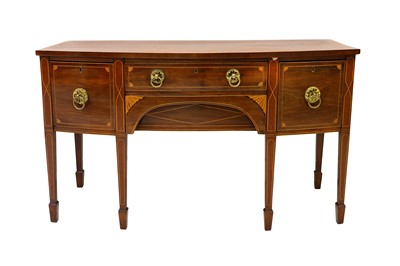 Lot 356 - A Regency mahogany and satinwood inlaid bow...