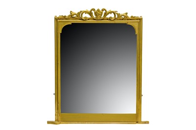 Lot 423 - A giltwood wall mirror, the with shield and...