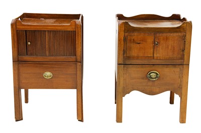 Lot 377 - Two George III mahogany tray top night...