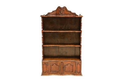 Lot 379 - A set of French fruitwood hanging shelves, of...