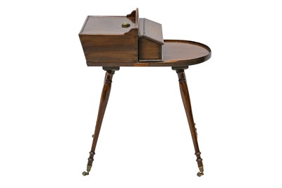 Lot 385 - A George III mahogany work table, the top with...