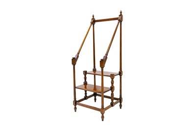 Lot 387 - A set of Georgian style mahogany library steps,...