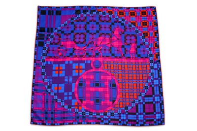 Lot 343 - Hermes 'Ex-Libris a Carreaux' Silk Scarf