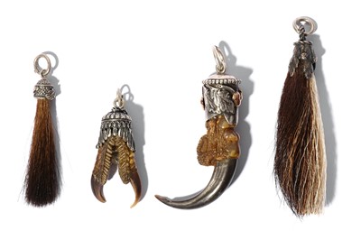 Lot 367A - FOUR SILVER COLOURED METAL MOUNTED CHARIVARI...