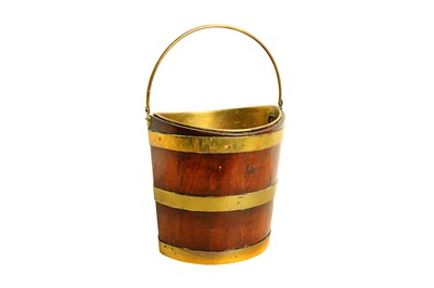 Lot 407 - A Georgian mahogany brass bound bucket, of...