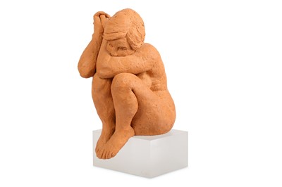 Lot 385a - CONTEMPORARY: A terracotta figure, modelled as...