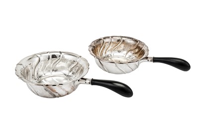 Lot 407 - A pair of Christian X Danish 830 standard silver saucepans, Copenhagen 1913, no makers mark