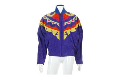 Lot 87 - Gianni Versace Purple Suede Bomber Jacket