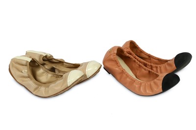 Lot 233 - Two Pairs of Chanel Elasticated Ballet Pumps - size 37