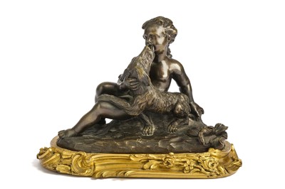 Lot 50 - A MID 18TH CENTURY FRENCH BRONZE FIGURE OF A...