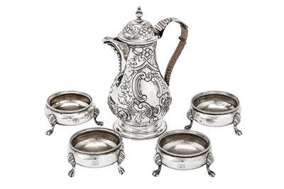 Lot 430 - A mixed group – comprising a Victorian sterling silver hot milk pot, London 1899 by Charles Stuart Harris