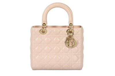 Lot 324 - Christian Dior Light Pink Leather Medium Lady Dior