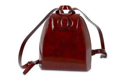 Lot 206 - Cartier Embossed Bordeaux Patent Happy Birthday Backpack