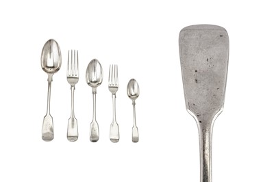 Lot 324 - A Victorian sterling silver table service of flatware / canteen, London 1846-78 by George Adams of Chawner & Co