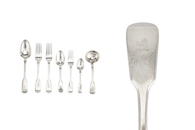 Lot 328 - A Victorian sterling silver table service of flatware / canteen, the majority London 1850 by Joseph & Albert Savory