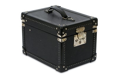 Lot 455 - Louis Vuitton Black Epi Leather Vanity Trunk Boite