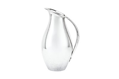 Lot 282 - A late-20th century Danish sterling silver water pitcher / jug, Copenhagen designed by Johan Rohde (1856-1935) for Georg Jensen, import marks for London 1994