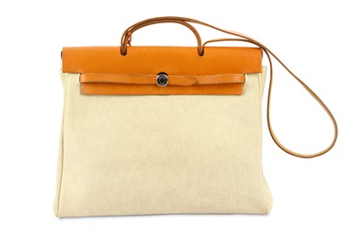 Lot 218 - Hermes Toile and Leather Herbag