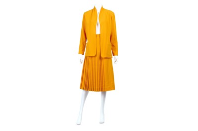 Lot 14 - Christian Dior Orange Crepe Skirt Suit - size 40