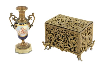 Lot 214 - A late 19th Century gilt metal casket,...