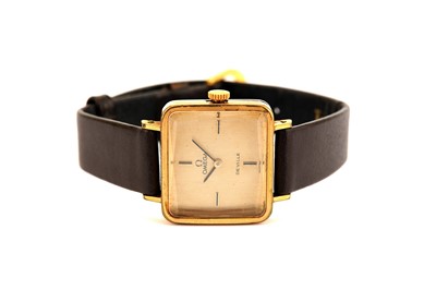 Lot 50 - OMEGA. A LADIES PLATED MANUAL WRISTWATCH Model:...