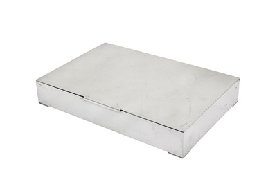 Lot 319 - A mid to late 20th century Mexican sterling silver cigarette and cigar box, circa 1970, maker unidentified and obscured