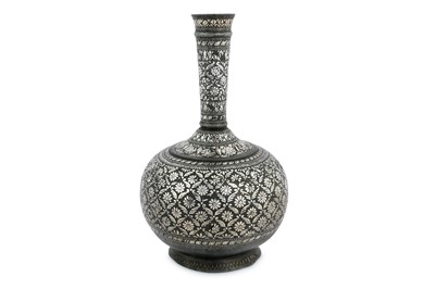 Lot 240 - A BIDRI SILVER-INLAID LONG-NECKED FLASK (SURAHI)
