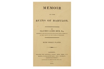 Lot 163 - Travel.- Rich (Claudius James)