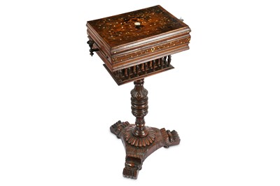 Lot 321 - λ A FINE IVORY AND BONE-INLAID STATIONARY SECRETAIRE