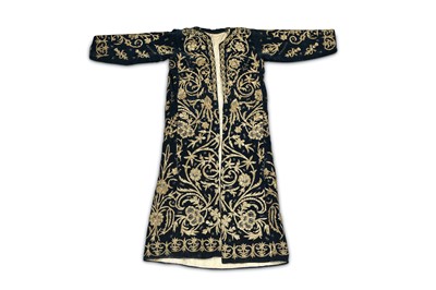 Lot 64 - AN EMBROIDERED OPEN VELVET COAT