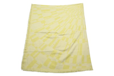 Lot 177 - Hermes Lime Green 'Op'H' Cashmere Silk Shawl