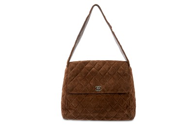 Lot 258 - Chanel Brown Suede Turnlock Shoulder Bag