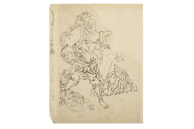 Lot 671 - STYLE OF HOKUSAI AND OTHERS.