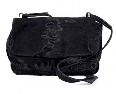 Lot 453 - Vintage Prada Black Lamb Fur Shoulder Bag