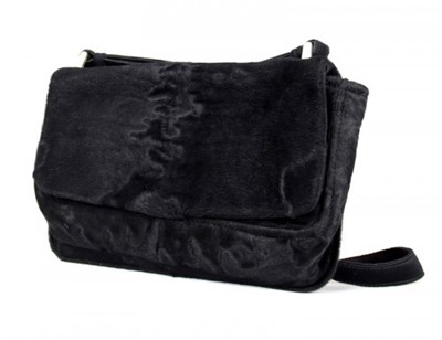 Lot 453 - Vintage Prada Black Lamb Fur Shoulder Bag