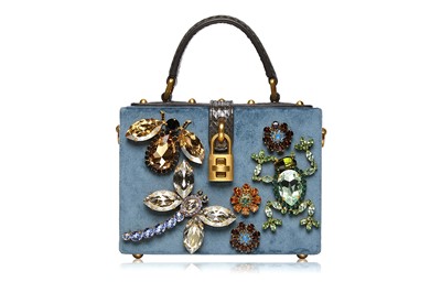 Lot 295 - Dolce and Gabbana Embellished Mini Velvet Box Bag