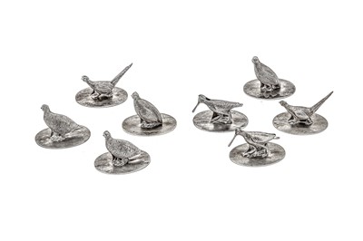 Lot 12 - Two cased sets of George V sterling silver novelty place card holders, Birmingham 1922/23/27 by George & Charles Hodgetts
