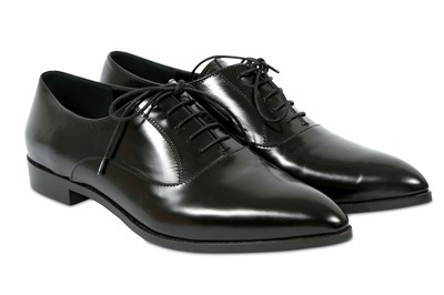 Lot 466 - Prada Black Pointed Oxford Dress Shoes