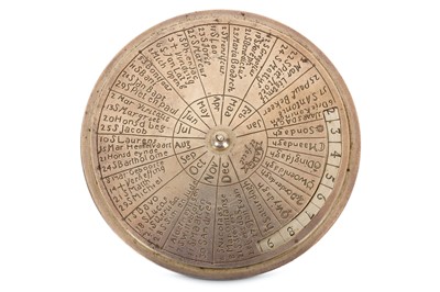 Lot 172 - A 17TH CENTURY STYLE DUTCH SILVER POCKET CALENDAR