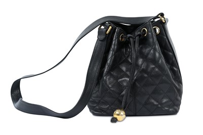 Lot 397 - Chanel Vintage Black Caviar Bucket Bag