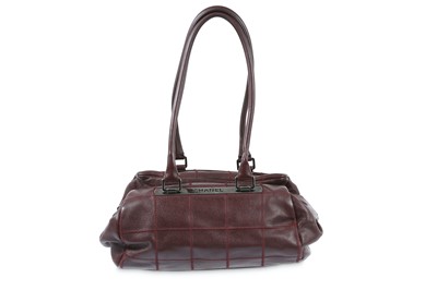 Lot 204 - Chanel Burgundy Square Stitched Satchel Bag