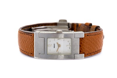 Lot 66 - VERSACE. A LADIES STAINLESS STEEL QUARTZ...