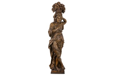 Lot 48 - A LARGE 17TH CENTURY FLEMISH OAK CARYATID...