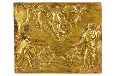 Lot 11 - A 17TH CENTURY ITALIAN GILT BRONZE RELIEF...