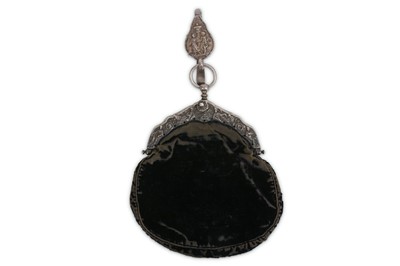 Lot 62 - A 19TH CENTURY DUTCH SILVER MOUNTED VELVET BAG...